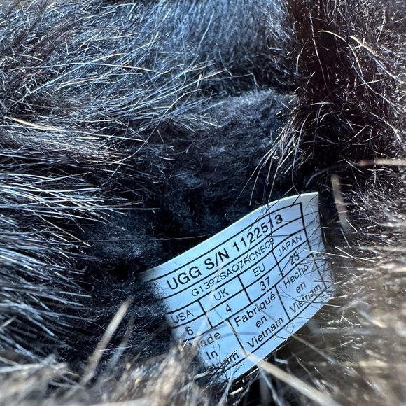 UGG Black Classic Buckle Mini Boot Suede with Faux Fur - Picture 8 of 9